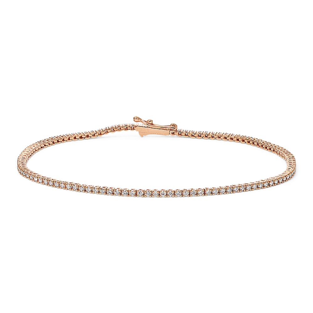 "Slight Flex" Tennis Bracelet Rose Gold